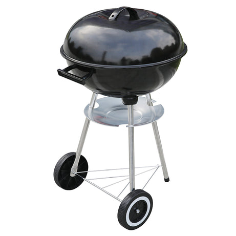 17 Inch Apple Shape Picnic Outdoor Portable Kettle Movable Trolley Charcoal Barbecue BBQ Grill