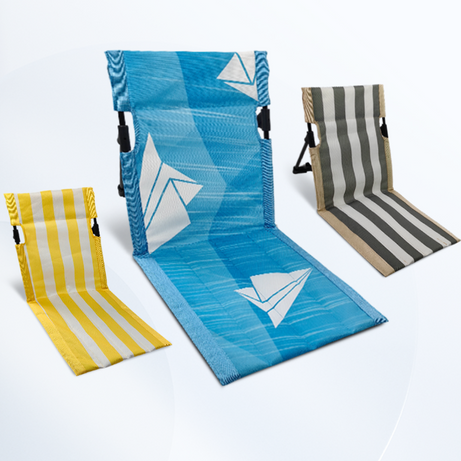 Outdoor Reclining Cushion Compact Camping Hiking Picnic Mat Folding Beach Chair with Backrest