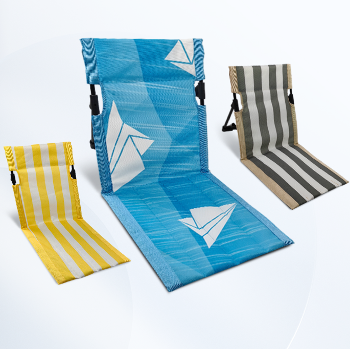 Outdoor Reclining Cushion Compact Camping Hiking Picnic Mat Folding Beach Chair with Backrest
