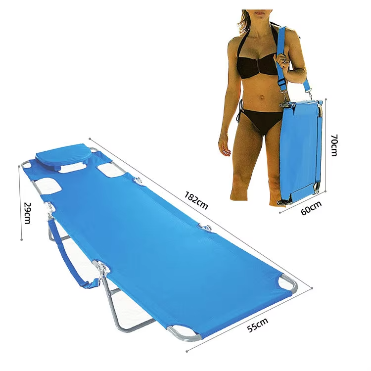 Outdoor Patio Beach Beach Bed Sun Lounger Folding Beach Lounge Chair