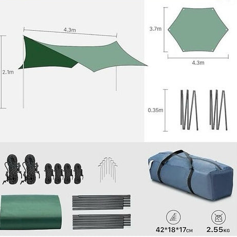 High Quality Portable Lightweight Waterproof Sunshade For Camping Hiking