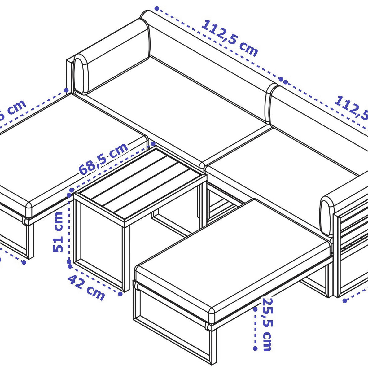 High Density Sponge Metal Aluminum Alloy Waterproof Patio Hotel Garden Outdoor Sofa