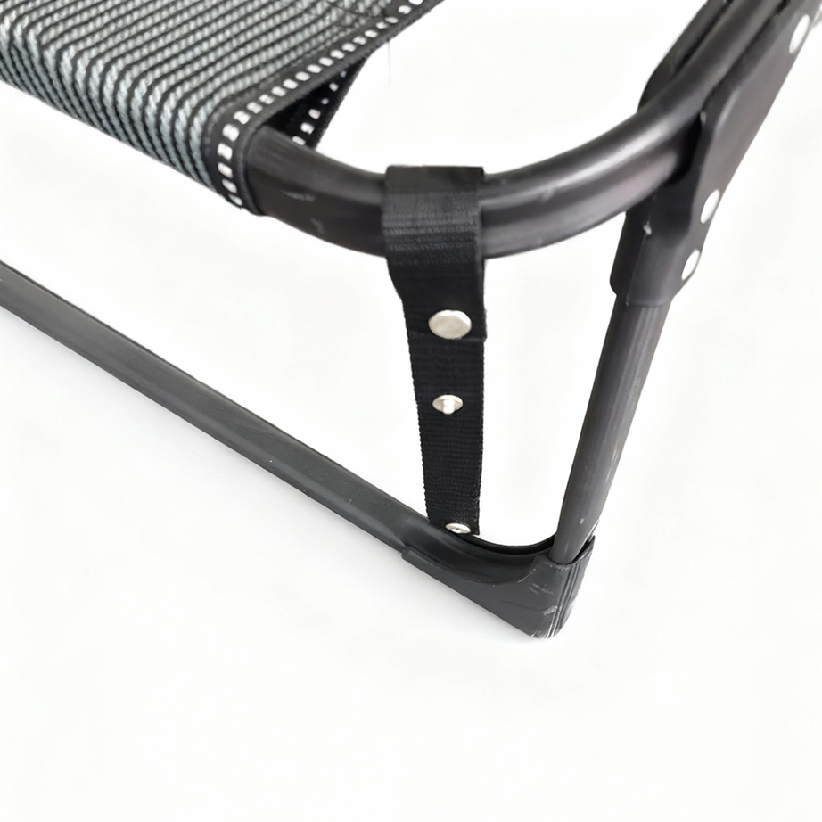 Patio Modern Outdoor Furniture Lightweight Steel Frame Adjustable Folding Beach Chair Lounger Folding Camping Bed