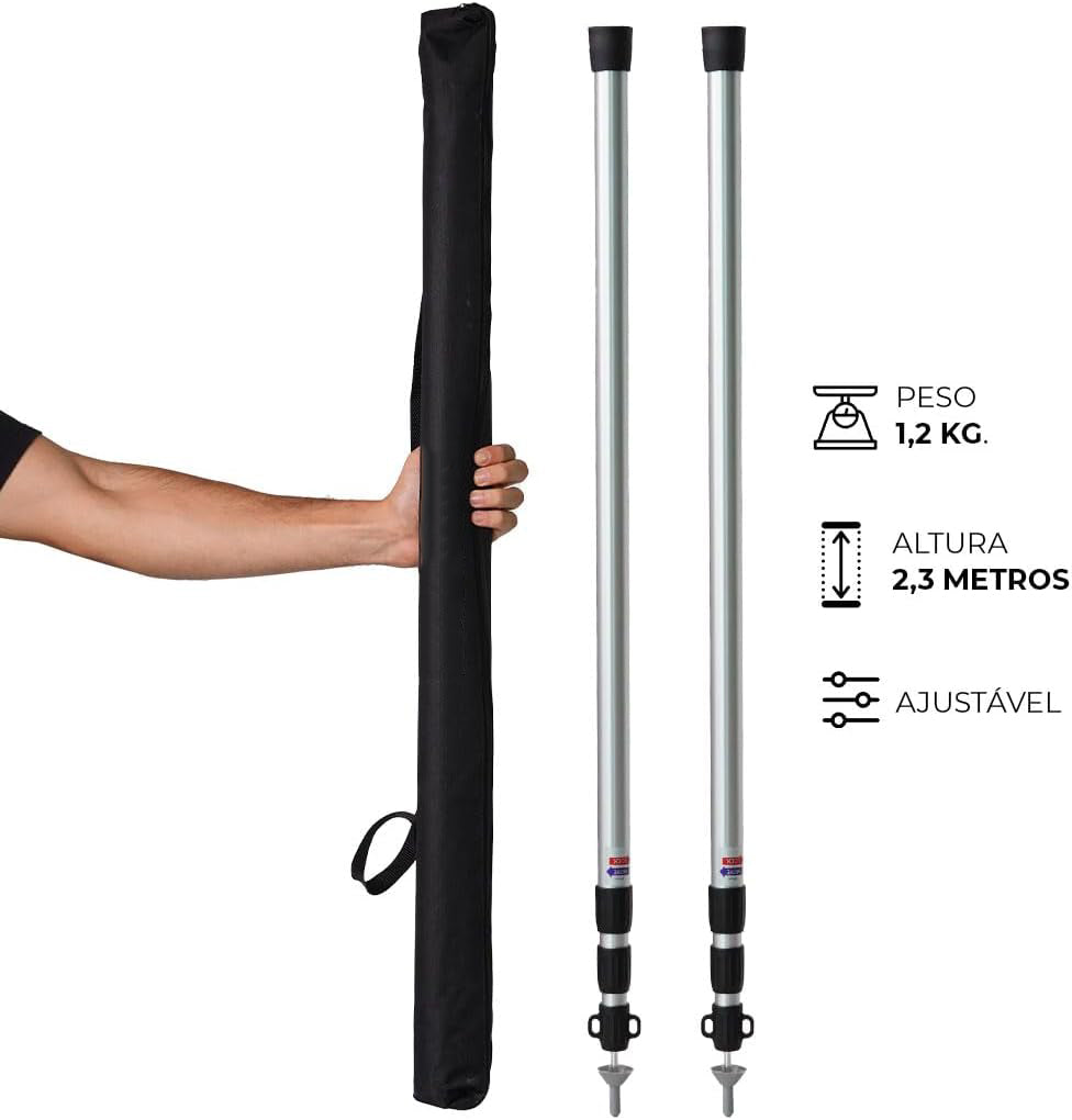 Outdoor Adjustable Lightweight Tarp Telescopic Tent Poles for Camping