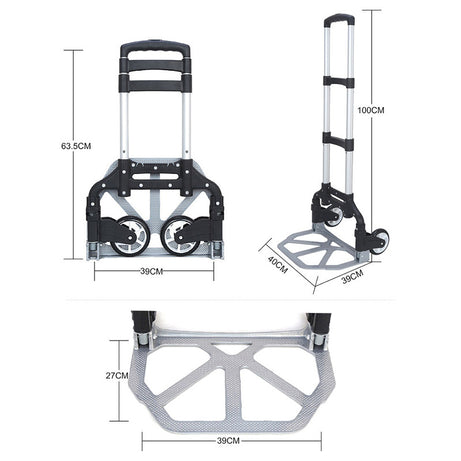 Aluminium Alloy Stair Portable Climbing Cart Folding Hand Truck Luggage Cart With Telescoping Handle