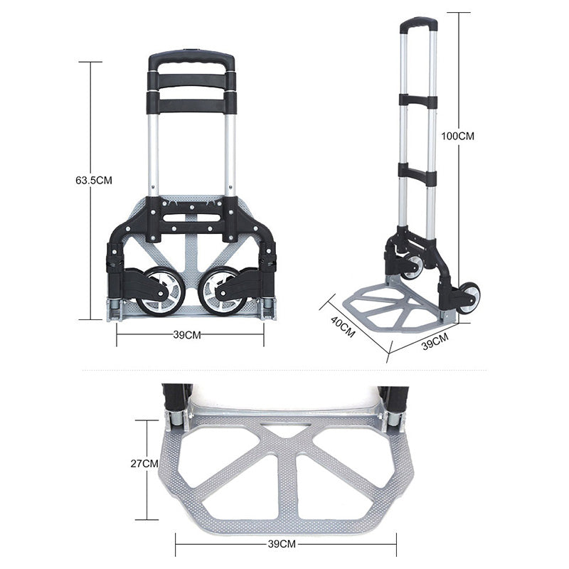 Aluminium Alloy Stair Portable Climbing Cart Folding Hand Truck Luggage Cart With Telescoping Handle