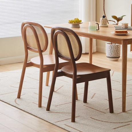 Modern Wooden Restaurant Furniture Solid Rattan Wood Dining Chair