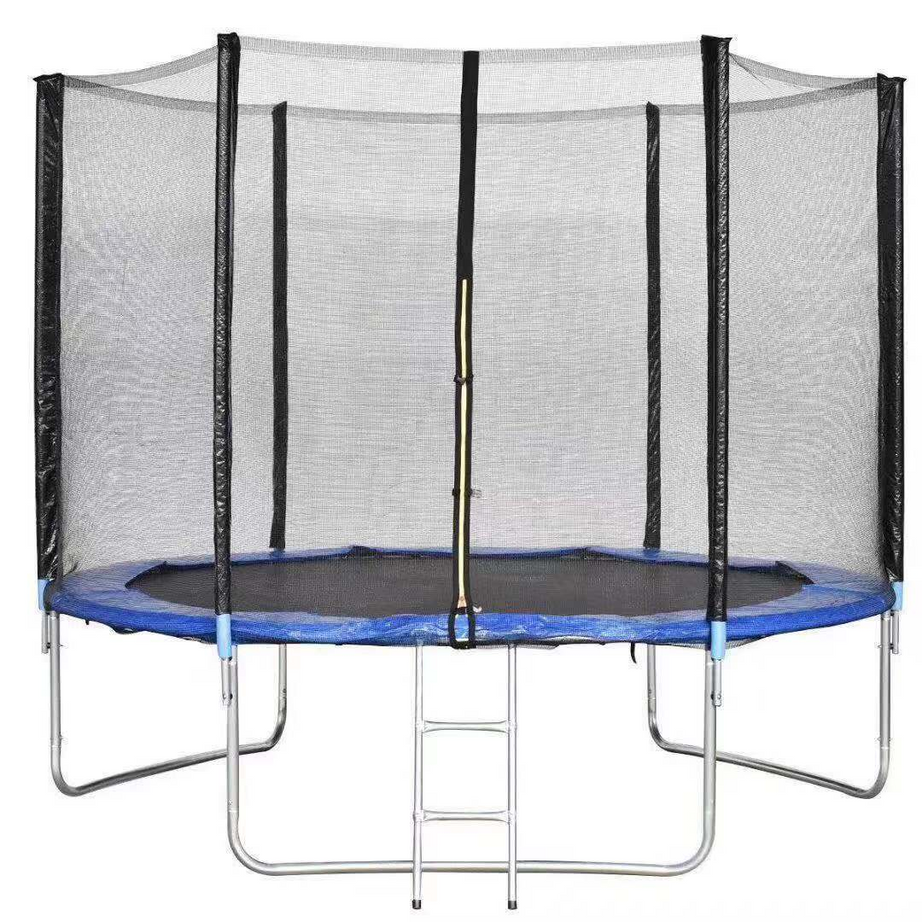 Recreational Outdoor Trampoline 14ft with Ladder Safety net and Basketball Hoop