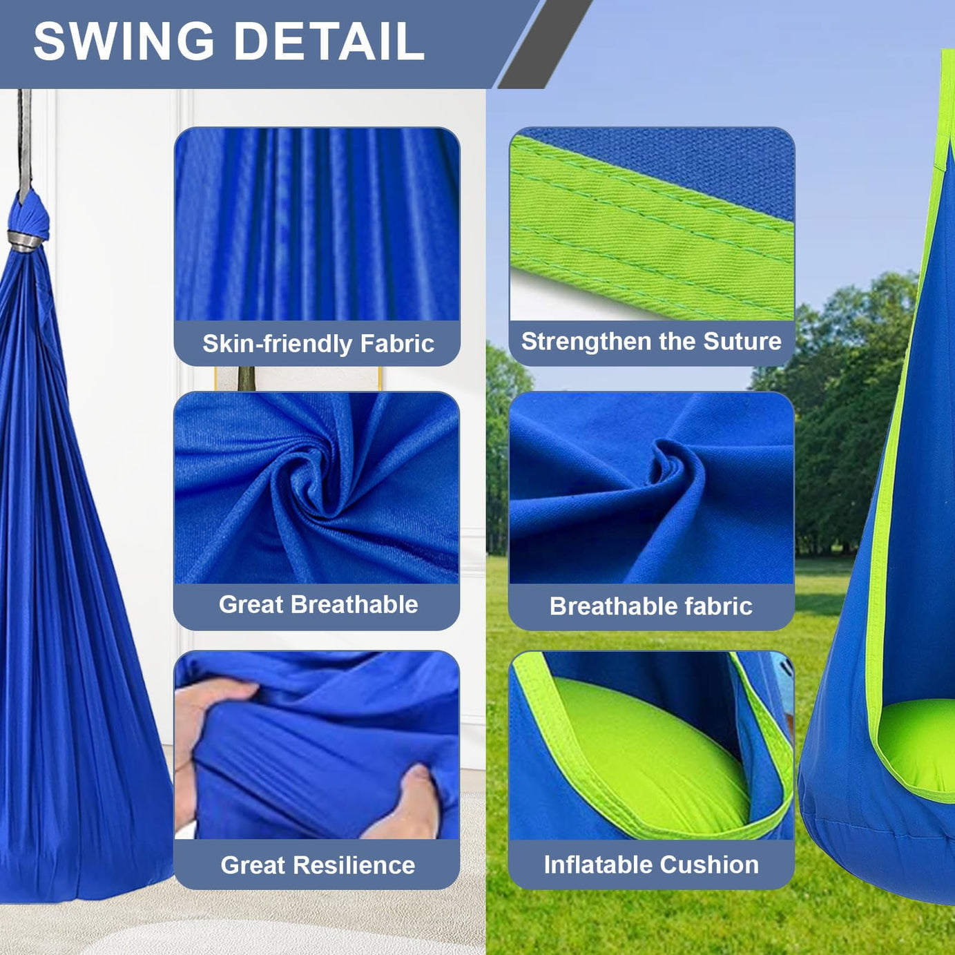 Portable Hanging Canvas Hammock Pod Kids Swing Chair
