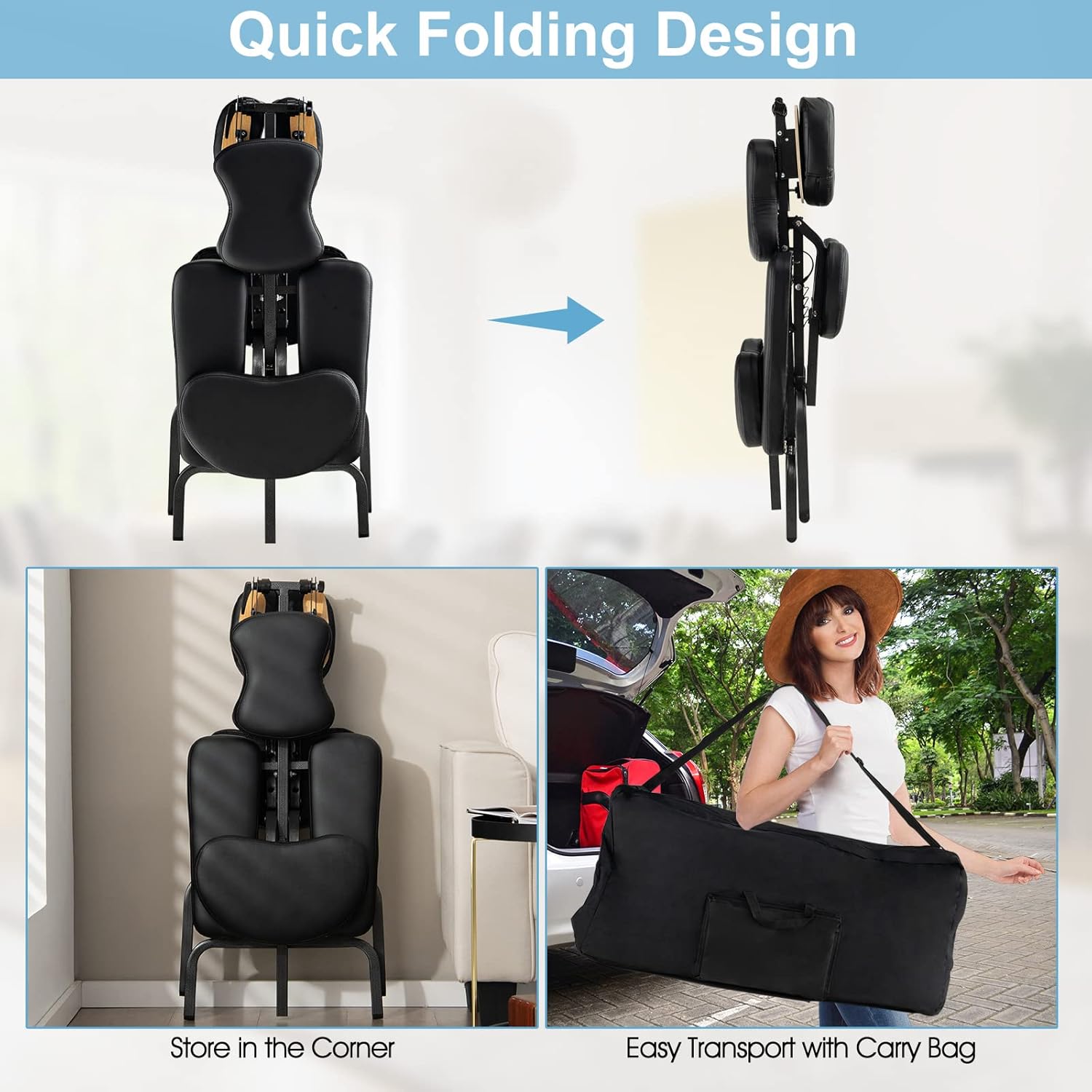 Adjustable Beauty Salon Massage Bed Portable Folding Massage Chair