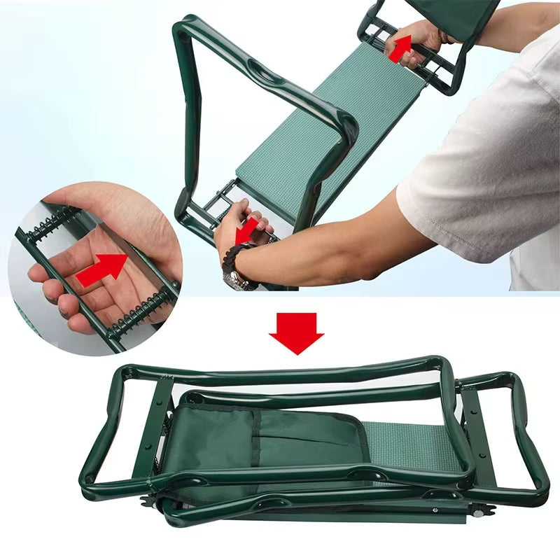 Foldable Garden Kneeler and Seat 2 in 1 Kneeling Pad with Tool Bag
