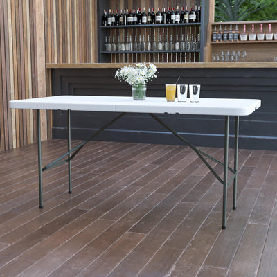 Modern Portable Outdoor 6ft Dining White Hdpe Plastic Folding Table
