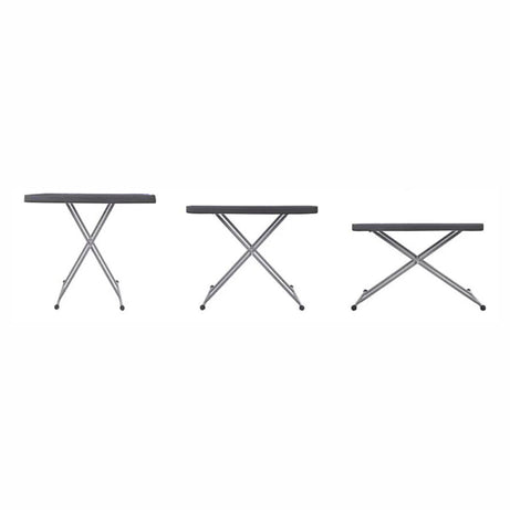 Height Adjustable Portable White Small Dining Plastic Folding Table For Picnic
