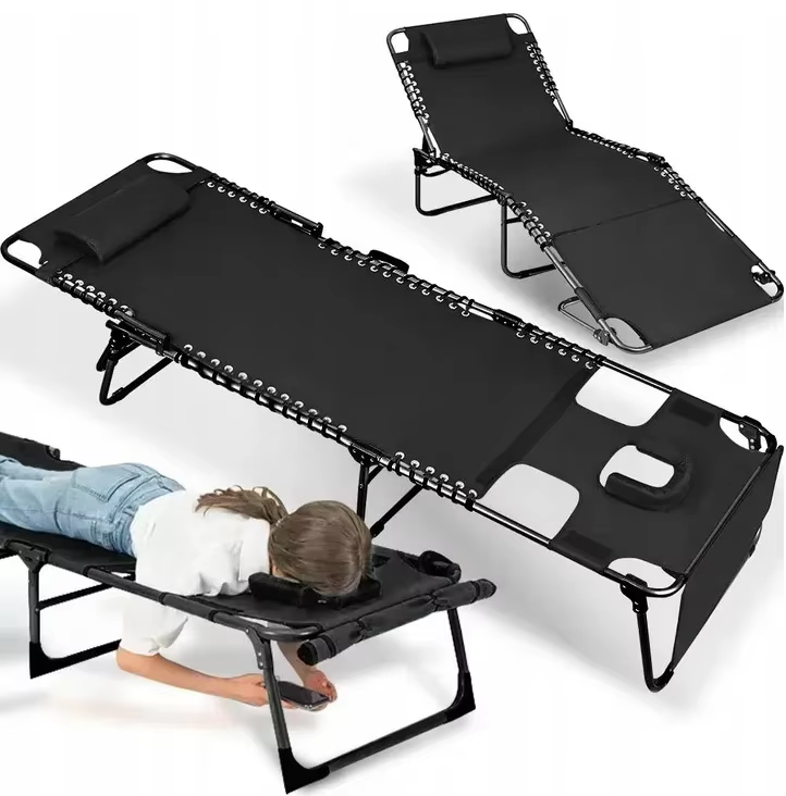 Adjustable Massage Bed Recliner Folding Lounge Chair Zero Gravity Folding Chair for Outdoor Camping