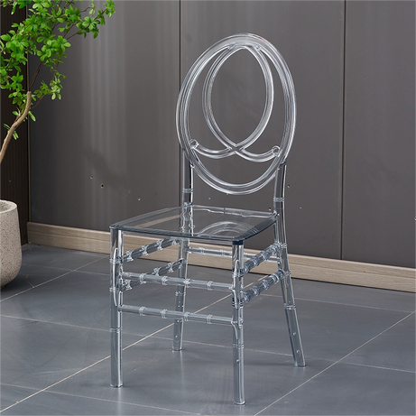 Light Weight Furniture Dining Reception Plastic White Acrylic Pp Clear Resin Transparent Chivari Chair Wedding