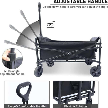 Portable Garden Foldable Sturdy Steel Frame Camping Cart Picnic Camping Folding Wagon