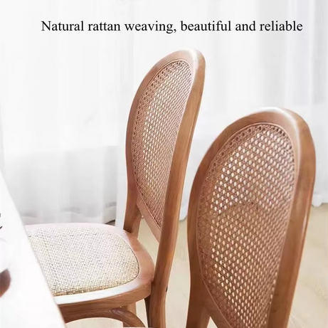 Solid Banquet Event Rattan Wood Restaurant Furniture Dining Chair