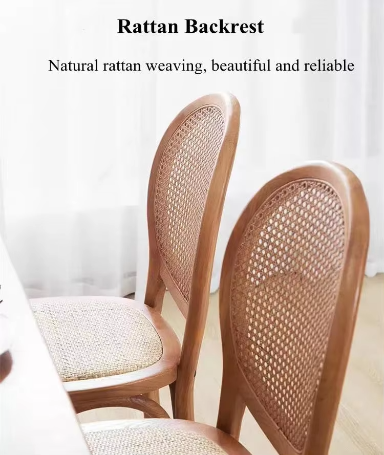 Solid Banquet Event Rattan Wood Restaurant Furniture Dining Chair