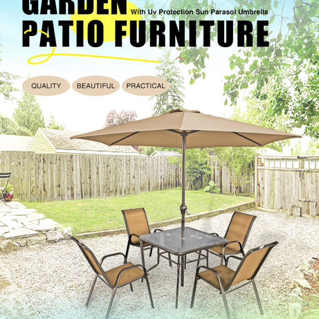 Wholesale Outdoor Metal Steel Garden Patio Furniture With Uv Protection Sun Parasol Umbrella