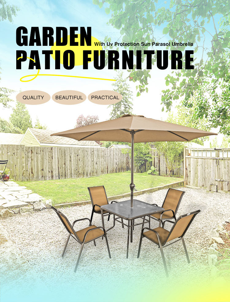 Wholesale Outdoor Metal Steel Garden Patio Furniture With Uv Protection Sun Parasol Umbrella