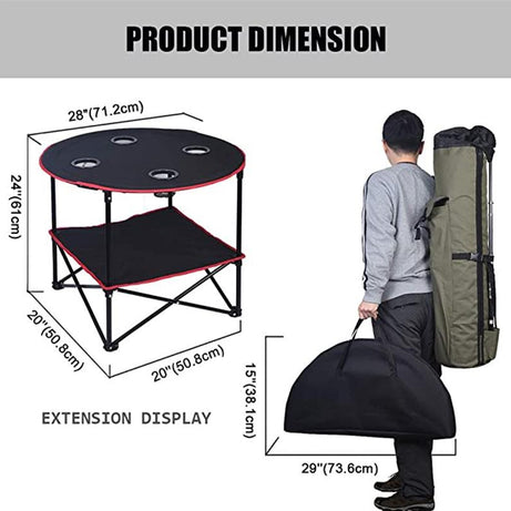 Portable Outdoor Folding Beach Table Picnic Table Lightweight Canvas Foldable Camping Table