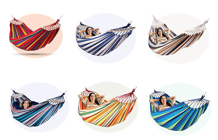 Portable Camping Outdoor Hammock Bed Single Cotton Hammock