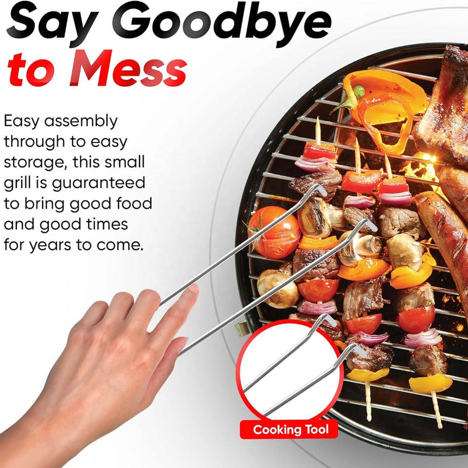 14 Inch Charcoal Gril Apple Shape Picnic Outdoor Portable Enamel Coated Barbecue BBQ Grill