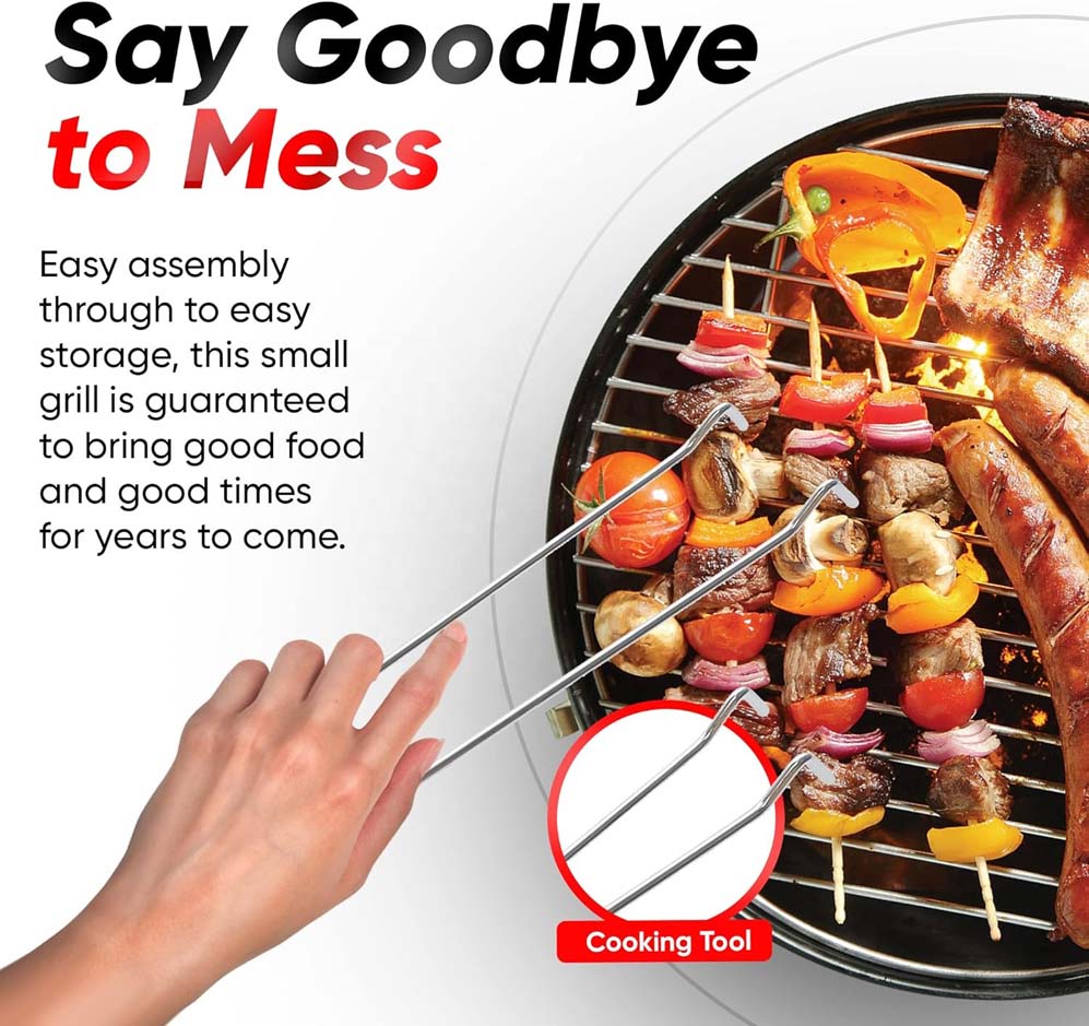 14 Inch Charcoal Gril Apple Shape Picnic Outdoor Portable Enamel Coated Barbecue BBQ Grill