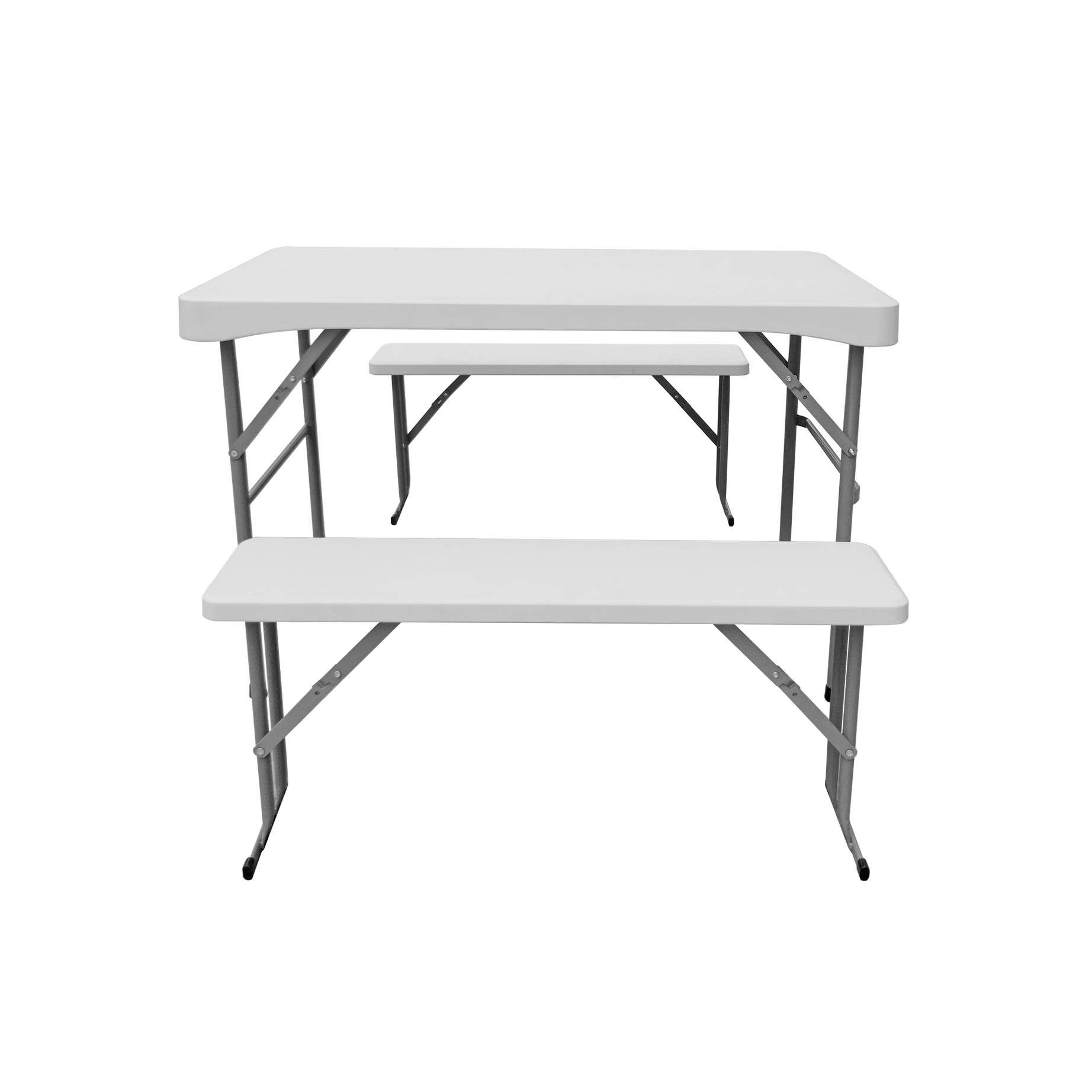 Outdoor Foldable Camping Picnic White Table And Bench Set Plastic Folding Beer Table Set