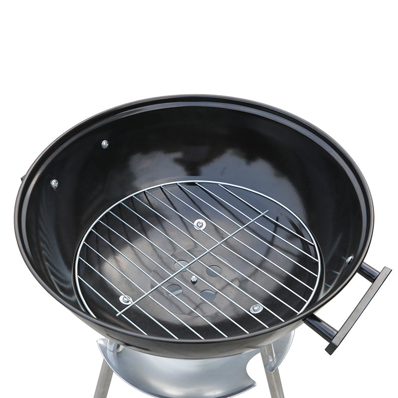 17 Inch Apple Shape Picnic Outdoor Portable Kettle Movable Trolley Charcoal Barbecue BBQ Grill