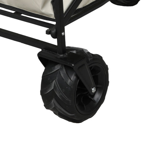 Heavy Duty Collapsible Folding All Terrain Utility Wagon Beach Cart With Egg Roll Table and Tailgate
