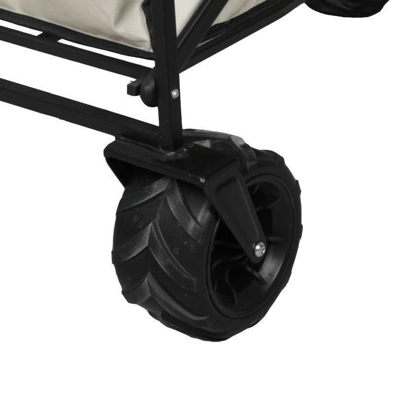 Heavy Duty Collapsible Folding All Terrain Utility Wagon Beach Cart With Egg Roll Table and Tailgate