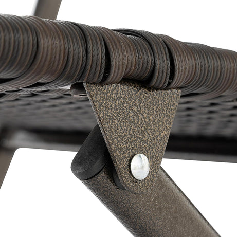 Garden Outdoor Black PE Rattan Folding Table Chair Set Plastic Square