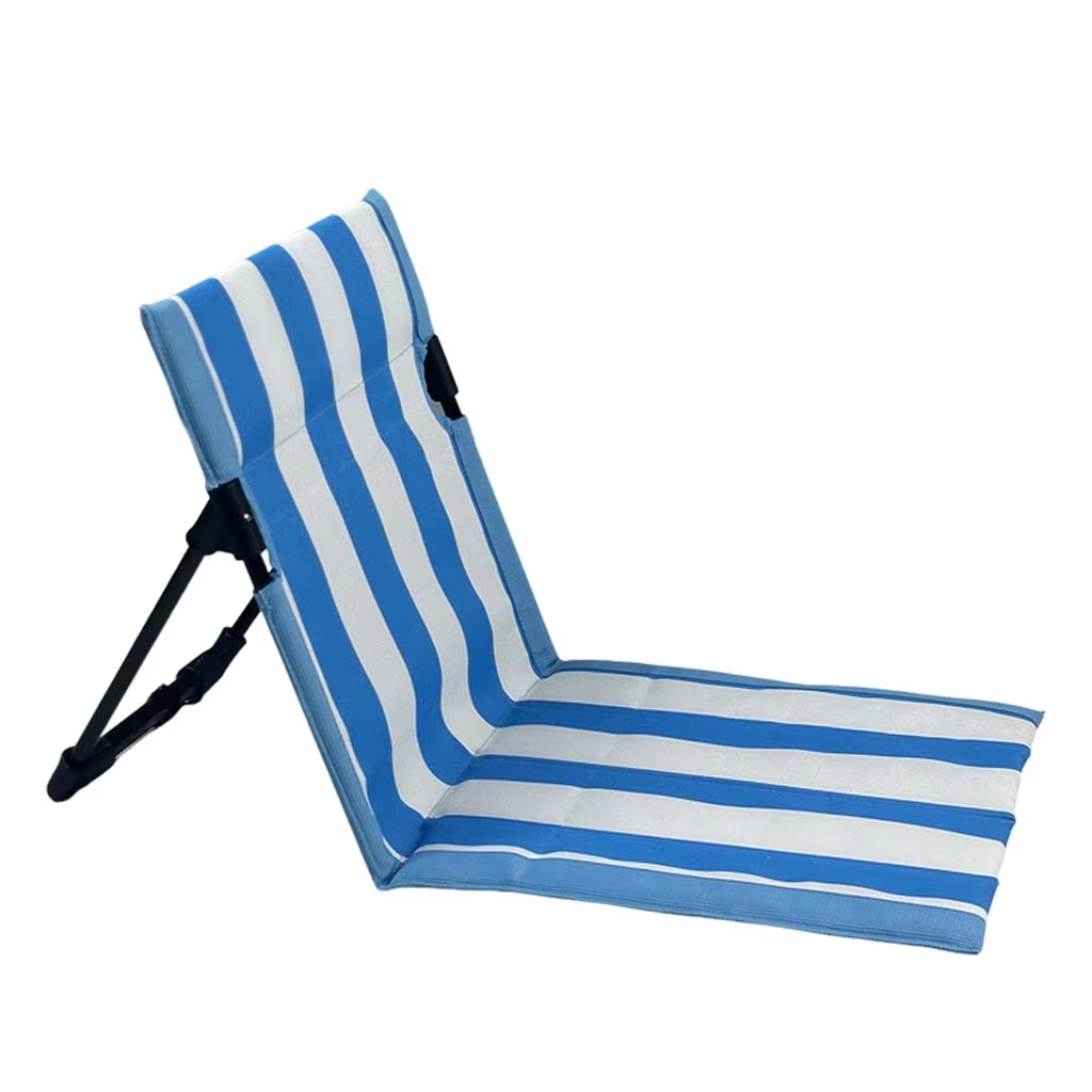 Outdoor Reclining Cushion Compact Camping Hiking Picnic Mat Folding Beach Chair with Backrest