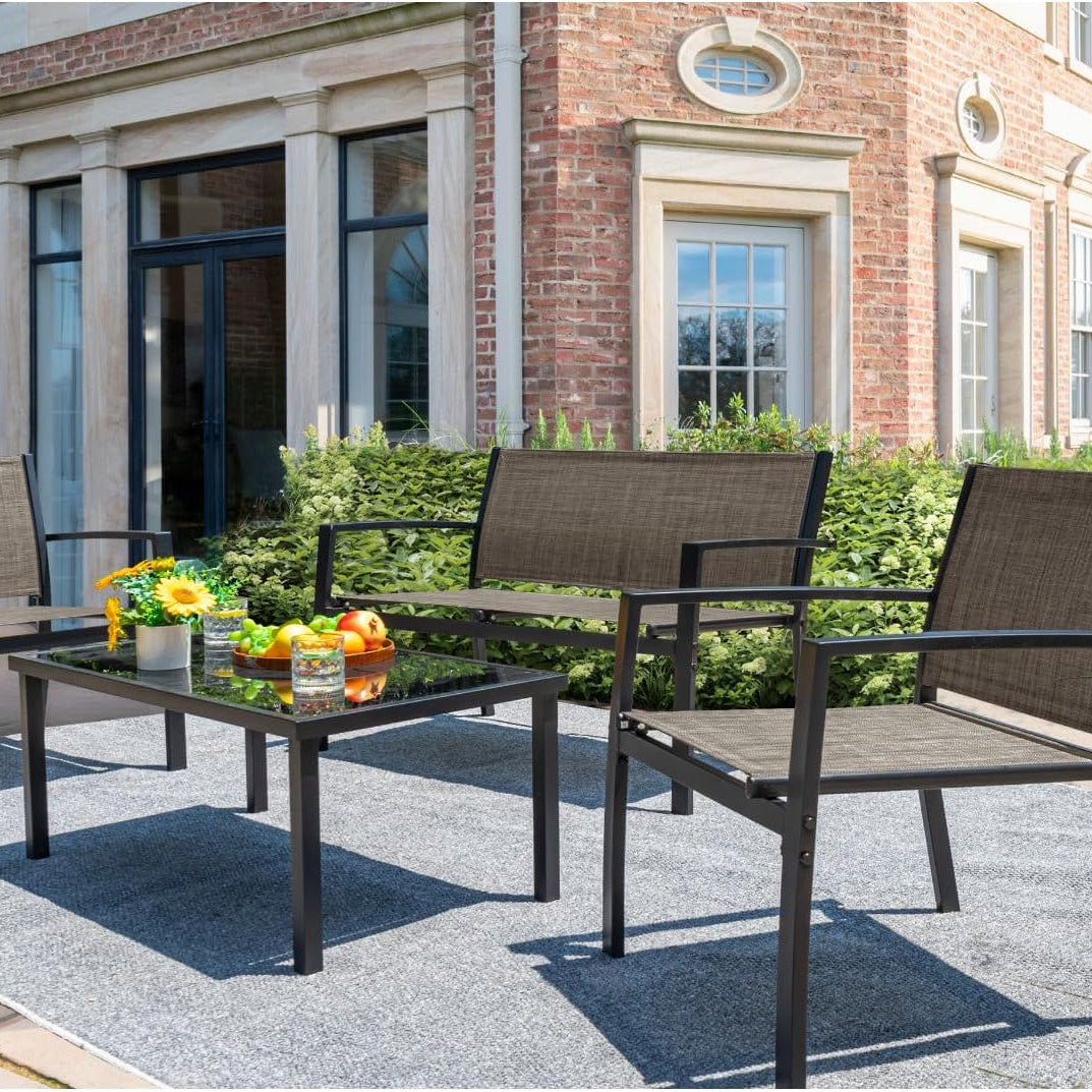 Steel Frame Modern Outdoor Garden Sofa Set Patio Furniture