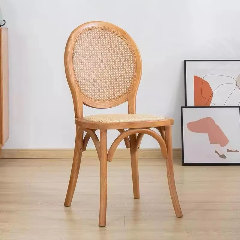 Solid Banquet Event Rattan Wood Restaurant Furniture Dining Chair