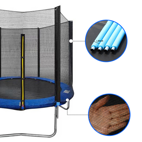 Recreational Outdoor Trampoline 14ft with Ladder Safety net and Basketball Hoop