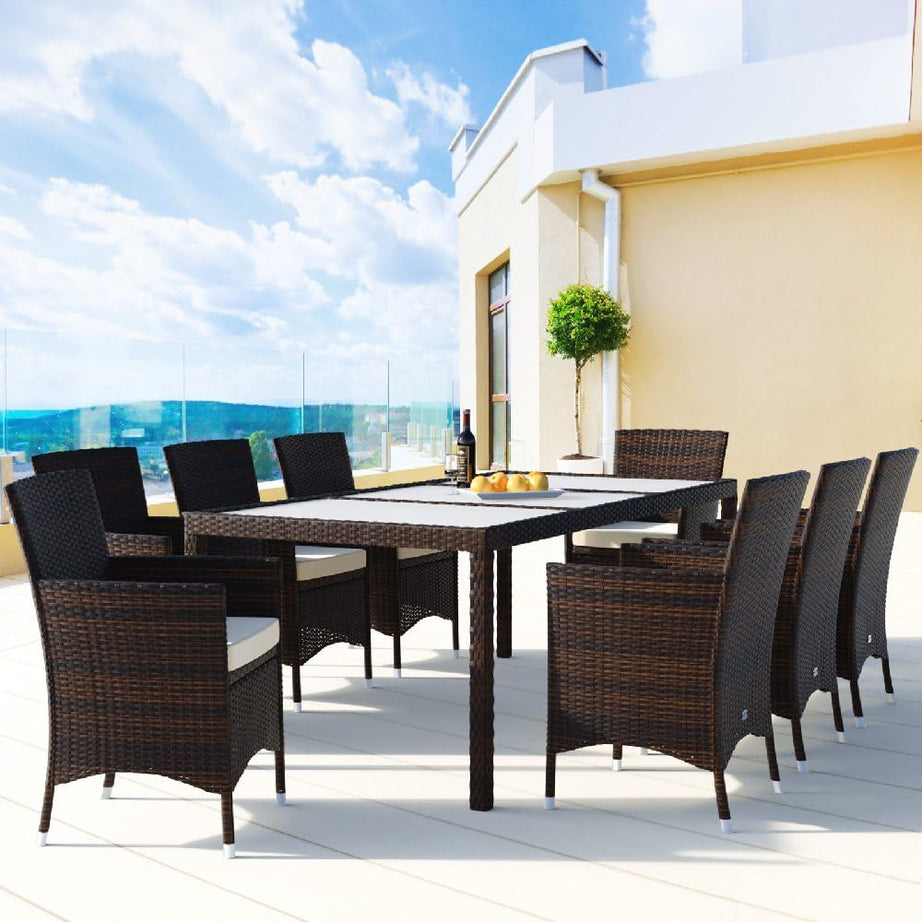 PE Rattan Dining Table Factory Wholesale Outdoor Furniture Garden Chair Patio Set