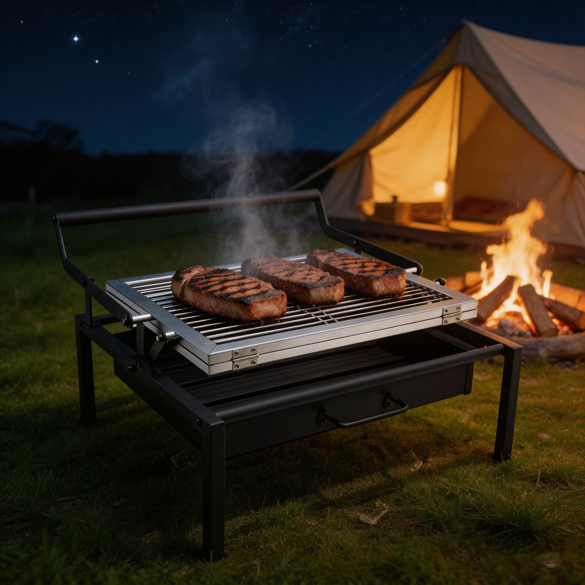Portable Stainless Steel Flip Rotating Charcoal Bbq Grill for Outdoor Camping Picnic