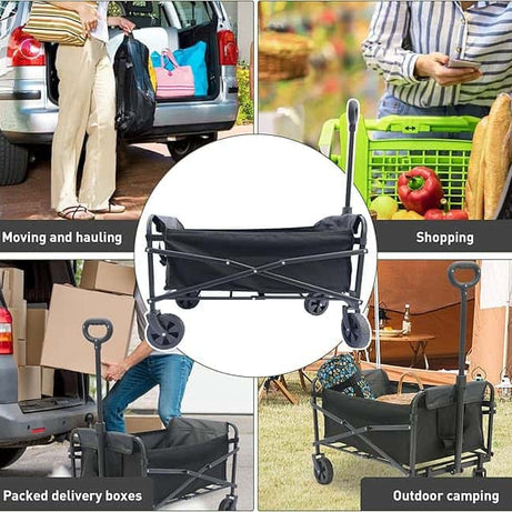 Portable Garden Foldable Sturdy Steel Frame Camping Cart Picnic Camping Folding Wagon