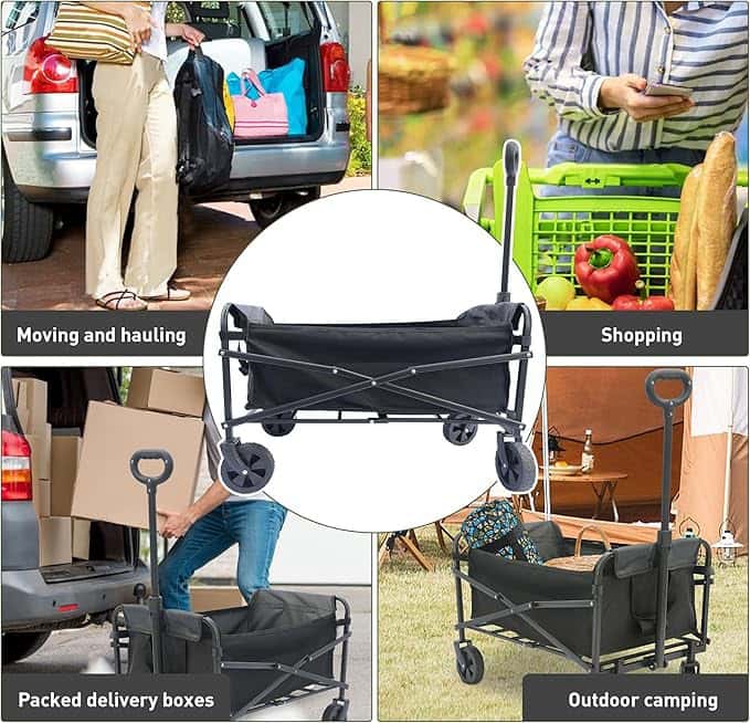 Portable Garden Foldable Sturdy Steel Frame Camping Cart Picnic Camping Folding Wagon
