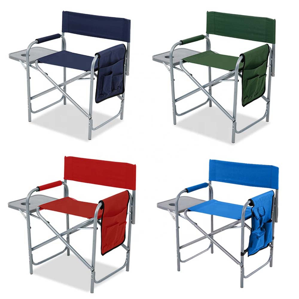 Lightweight Professional Folding Aluminum Director Chair Durable Outdoor Portable Director Chairs With Side Table And Bags