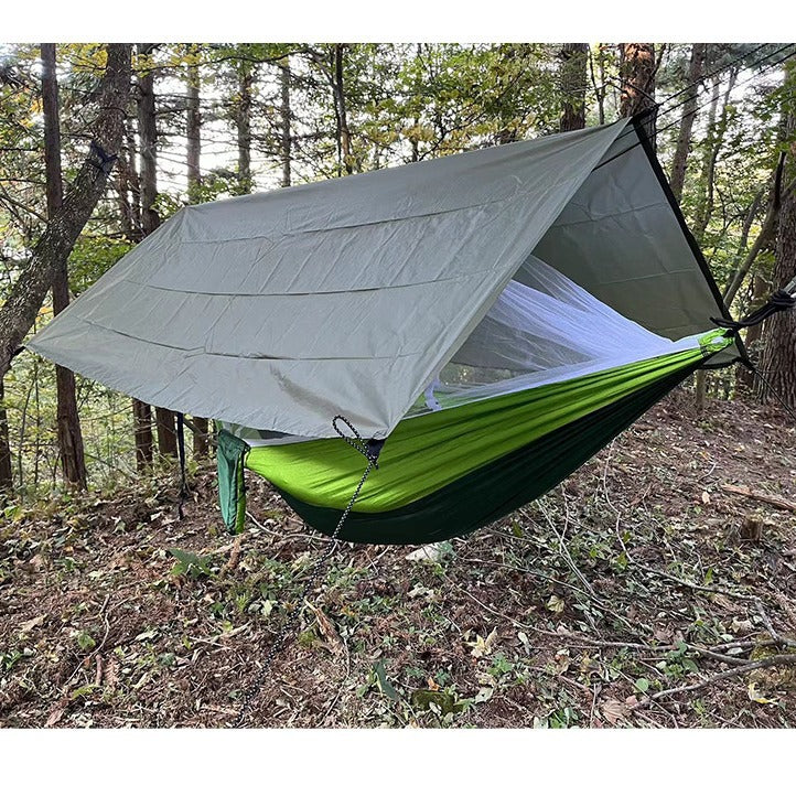 Outdoor Hanging Swing Camping Hammock With Mosquito Net And Sun Shade Rain Fly Tarp Set