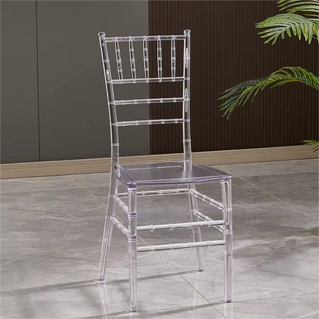 Light Weight Furniture Dining Reception Plastic White Acrylic Pp Clear Resin Transparent Chivari Chair Wedding
