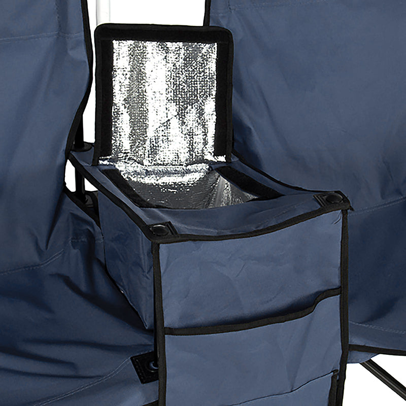 Factory Outdoor Double Seat Beach Camping Chair with Umbrella Sunshade and Ice Bag