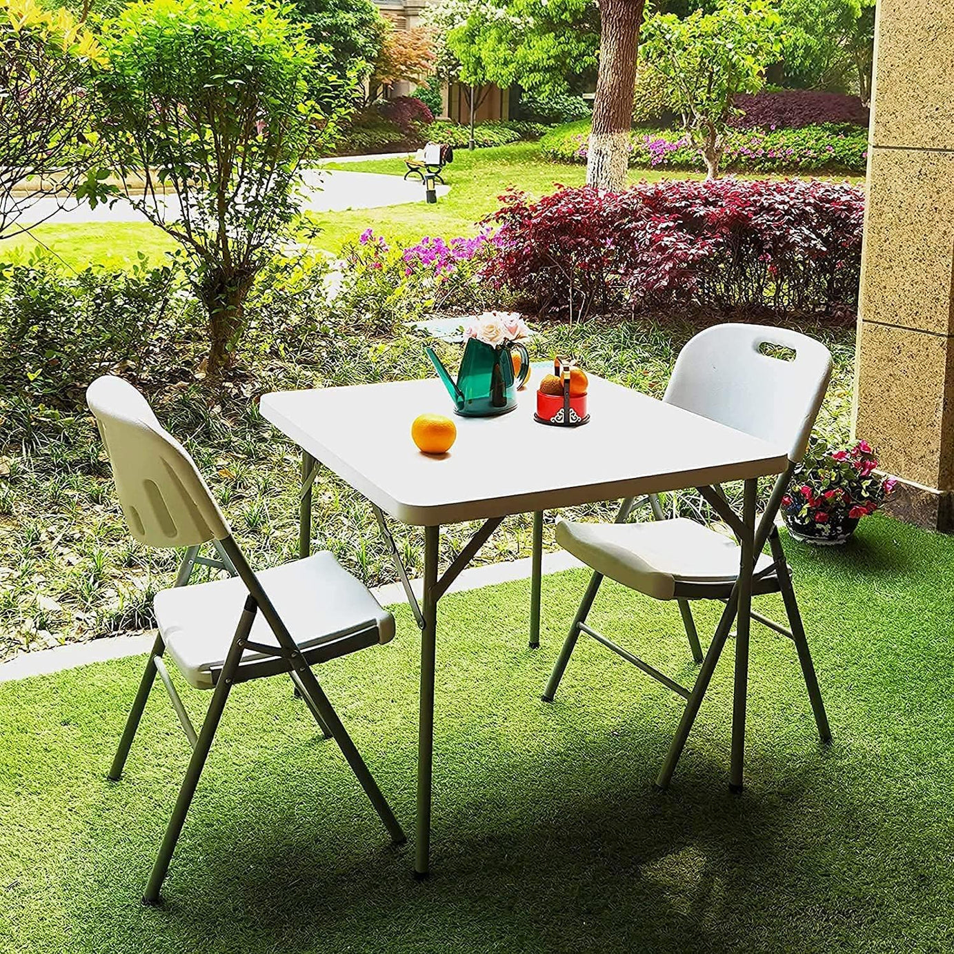 Portable Hdpe Outdoor 86cm Plastic Folding Square Table
