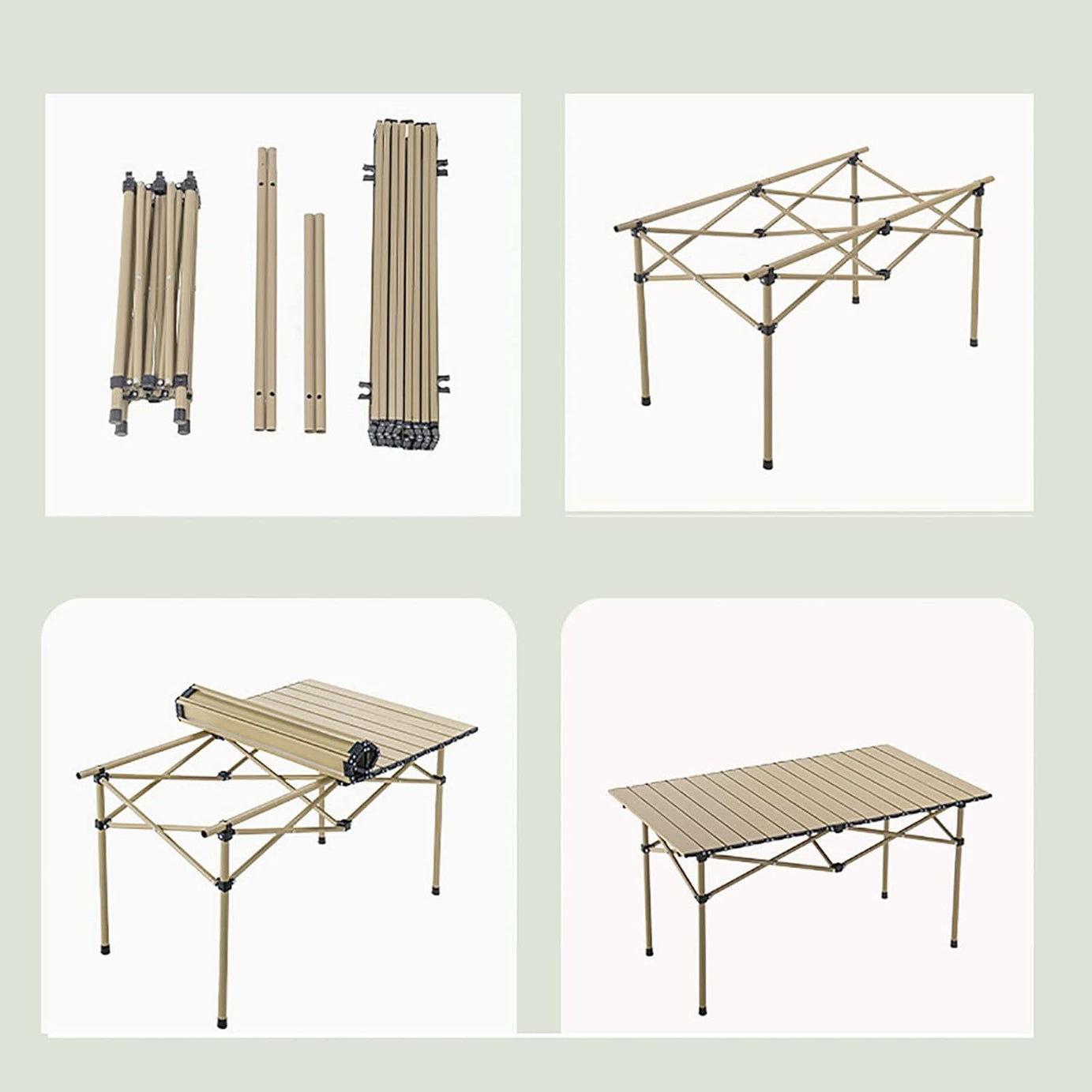 Wholesale Modern Small Carbon Steel Folding Table Outdoor Portable Camping Rolling Table for Picnic