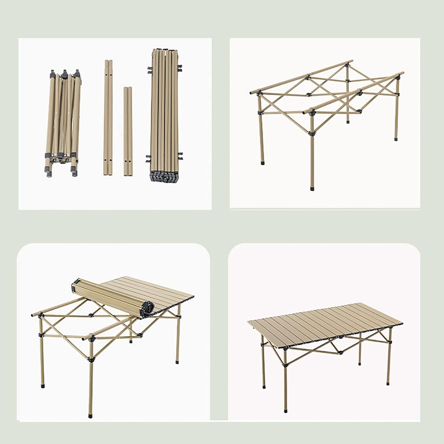 Wholesale Modern Small Carbon Steel Folding Table Outdoor Portable Camping Rolling Table for Picnic