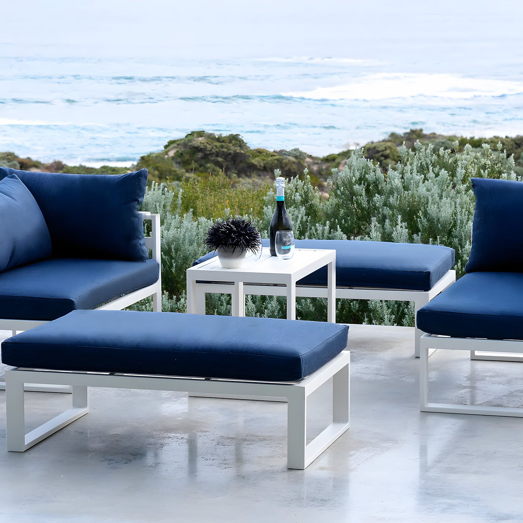 High Density Sponge Metal Aluminum Alloy Waterproof Patio Hotel Garden Outdoor Sofa