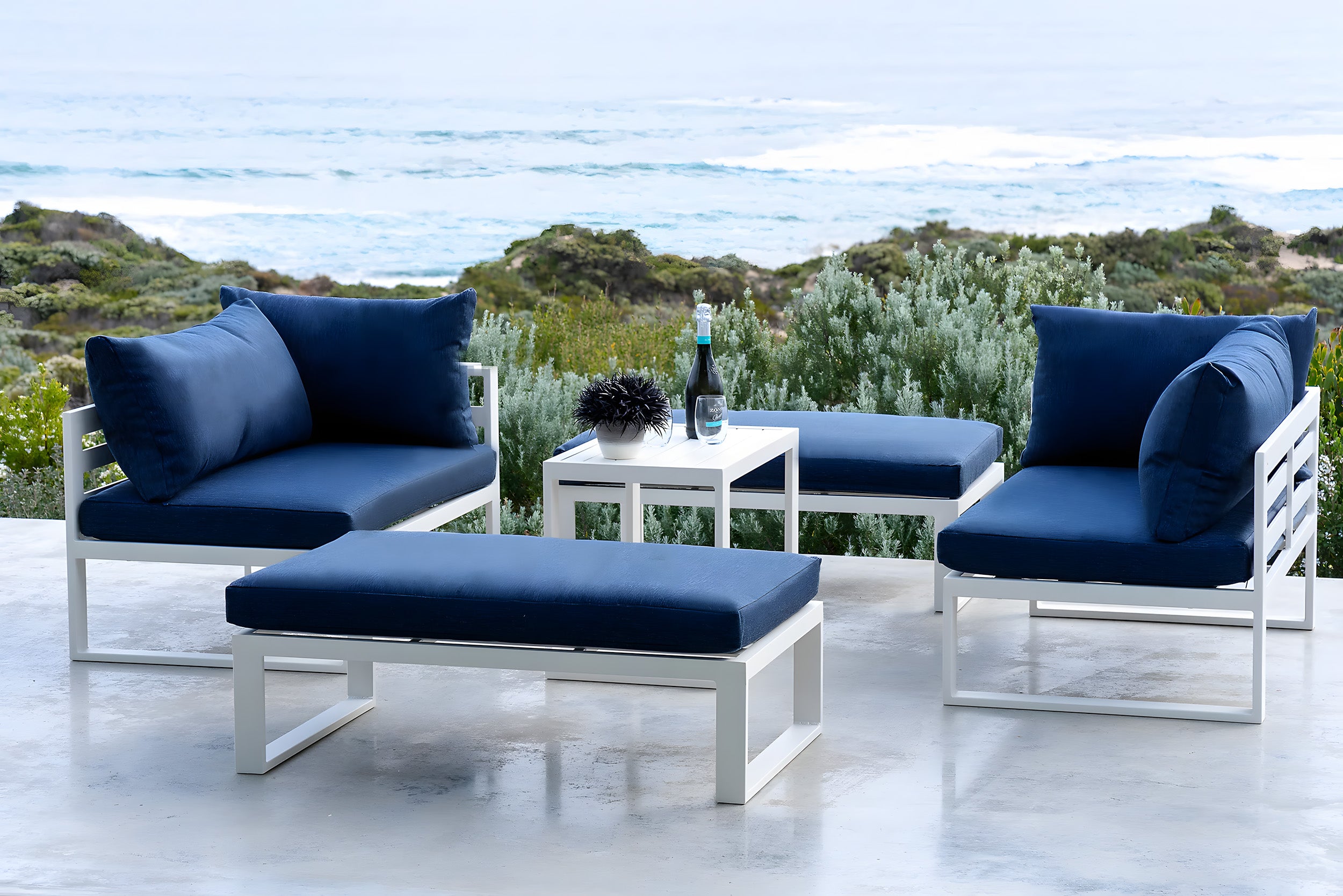 High Density Sponge Metal Aluminum Alloy Waterproof Patio Hotel Garden Outdoor Sofa